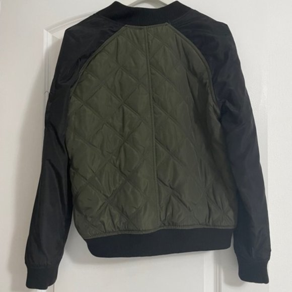 Olive and Black Medium Bomber Jacket - Picture 2 of 2